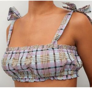 Mango Check Crop Top in Size Medium